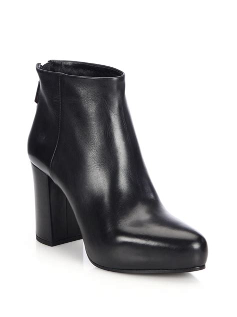 prada leather block heel booties|Prada Leather Block.